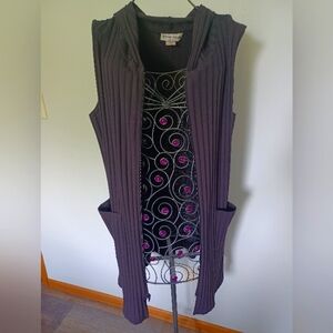 Jordan Taylor Hooded Ribbed Duster Vest